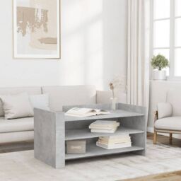 Berkfield Home Coffee Table Concrete Grey 100x50x50 cm Engineered Wood - Size: 100 x 50 x 50 cm - thumbnail 1
