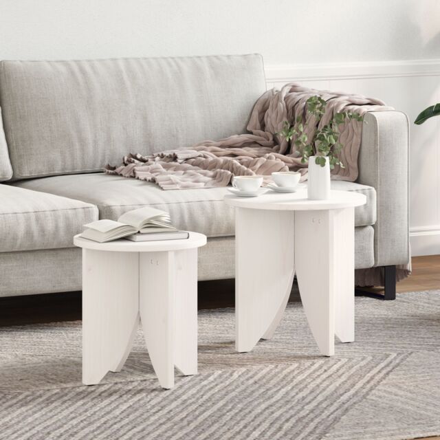 Berkfield Home Coffee Table Set 2 pcs White 41.5 x 41.5 x 44 cm - image 1