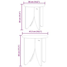 Berkfield Home Coffee Table Set 2 pcs White 41.5 x 41.5 x 44 cm - thumbnail 9