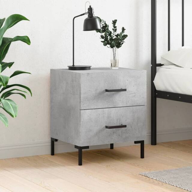 Berkfield Home Bedside Cabinet Concrete Grey 40x35x47.5 cm Engineered Wood - image 1