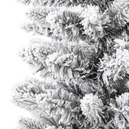 Berkfield Home Artificial Slim Christmas Tree with Flocked Snow 180 cm PVC&PE in White - thumbnail 6