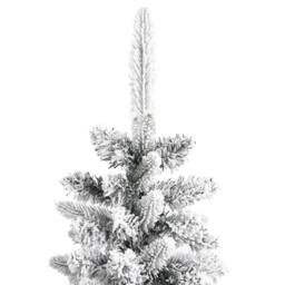 Berkfield Home Artificial Slim Christmas Tree with Flocked Snow 180 cm PVC&PE in White - thumbnail 5