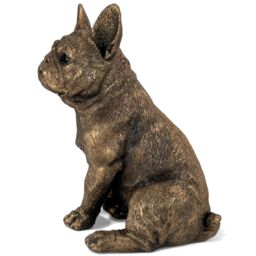 Animal Crackers French Bulldog Bronze Effect Dog Figurine From The Reflections Bronzed Range By Leonardo, In Quality Gold Gift Box - thumbnail 3