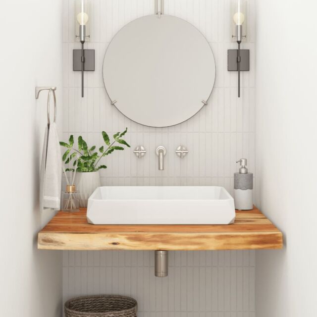 Berkfield Home Bathroom Countertop 60x60x3.8 cm Square Solid Wood Acacia in Brown - image 1