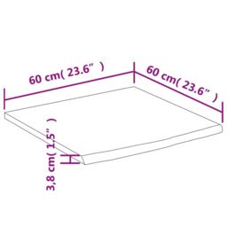 Berkfield Home Bathroom Countertop 60x60x3.8 cm Square Solid Wood Acacia in Brown - thumbnail 8
