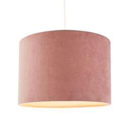 Happy Homewares Designer Soft Velvet Fabric Round Lamp Shade for Table or Pendant in Pink - Size: 12 inches - thumbnail 2