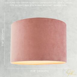Happy Homewares Designer Soft Velvet Fabric Round Lamp Shade for Table or Pendant in Pink - Size: 12 inches - thumbnail 6