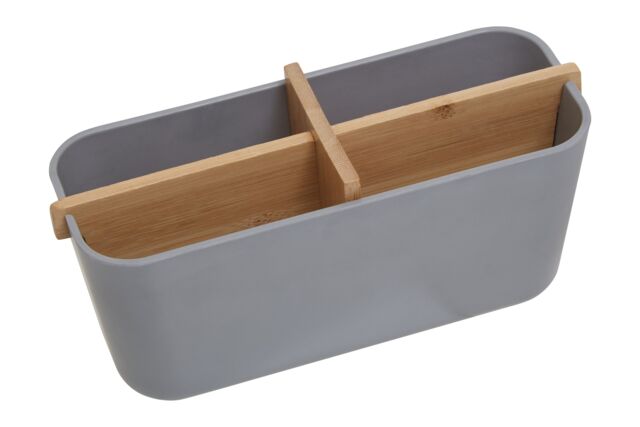 Orsina Grey Detachable Organizer With 4 Compartments, Bamboo Fibre Storage Organizer, Sub-Grid Drawer Organizer - image 1