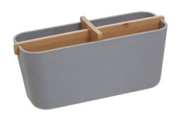 Orsina Grey Detachable Organizer With 4 Compartments, Bamboo Fibre Storage Organizer, Sub-Grid Drawer Organizer - thumbnail 2