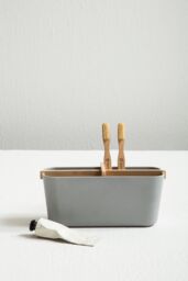 Orsina Grey Detachable Organizer With 4 Compartments, Bamboo Fibre Storage Organizer, Sub-Grid Drawer Organizer - thumbnail 4