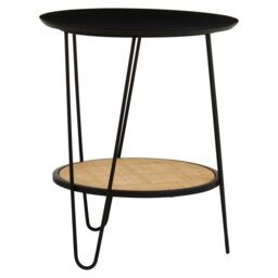 Orsina Side Table With Hairpin Legs, Stylish Design Lounge Table, Minimalist Hallway Table With Metal Hairpin Legs in Natural - thumbnail 2