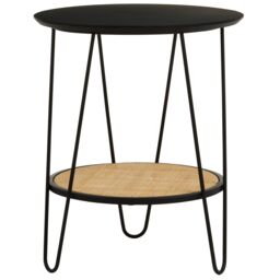 Orsina Side Table With Hairpin Legs, Stylish Design Lounge Table, Minimalist Hallway Table With Metal Hairpin Legs in Natural