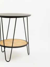 Orsina Side Table With Hairpin Legs, Stylish Design Lounge Table, Minimalist Hallway Table With Metal Hairpin Legs in Natural - thumbnail 4