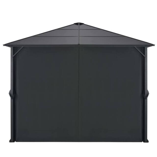 Berkfield Home Gazebo with Curtain Aluminium 3x3 m Black - image 1