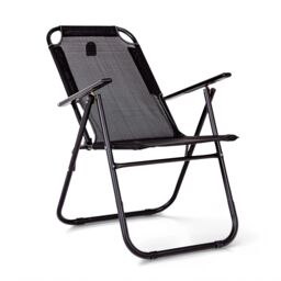 Royalford Folding Garden Chair Camping Chairs for Indoor & Outdoor in Black - Size: 1 Pack