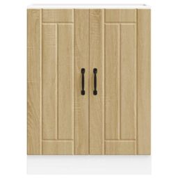 Berkfield Home Sink Base Cabinet Lucca Sonoma Oak Engineered Wood in Brown - thumbnail 4