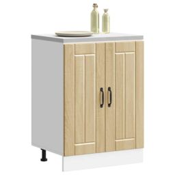 Berkfield Home Sink Base Cabinet Lucca Sonoma Oak Engineered Wood in Brown - thumbnail 3