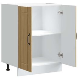 Berkfield Home Sink Base Cabinet Lucca Sonoma Oak Engineered Wood in Brown - thumbnail 6