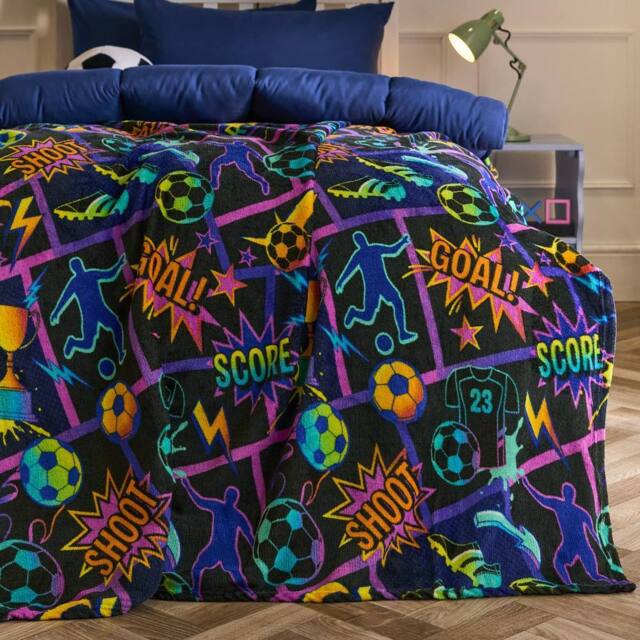 OHS Comic Football Flannel Fleece Throw Blanket Soft Bedspread - Size: 125 cm x 150 cm - image 1