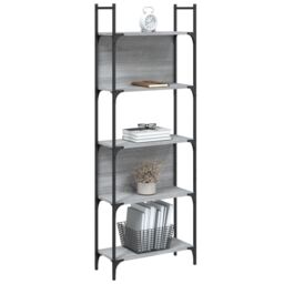 Berkfield Home Bookshelf 5-Tier Grey Sonoma 60.5x24x166.5 cm Engineered Wood - thumbnail 4