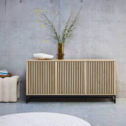 sweeek 160cm contemporary sideboard with wood effect in Beige - thumbnail 3