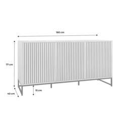 sweeek 160cm contemporary sideboard with wood effect in Beige - thumbnail 5