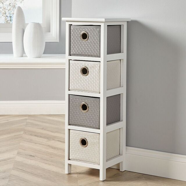 Home Source 4 Drawer Chest Wooden Storage Organiser Fully Assembled in White - image 1