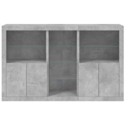 Berkfield Home Sideboard with LED Lights Concrete Grey 162x37x100 cm - Size: 162 x 37 x 100 cm - thumbnail 6