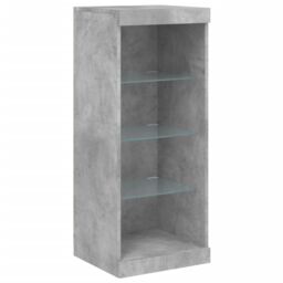 Berkfield Home Sideboard with LED Lights Concrete Grey 162x37x100 cm - Size: 162 x 37 x 100 cm - thumbnail 9