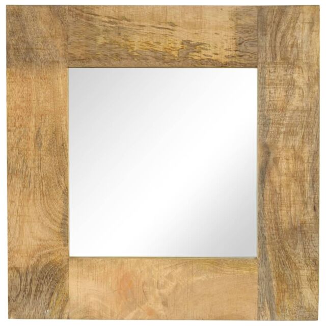 Berkfield Home Mirror Solid Mango Wood 50x50 cm in Brown - image 1