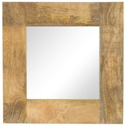 Berkfield Home Mirror Solid Mango Wood 50x50 cm in Brown - thumbnail 1