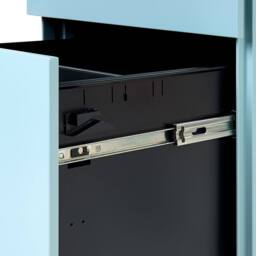 Wyld and Coco Light Blue Steel 3-Drawer Lockable Storage with Castors - thumbnail 9