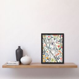 "Artery8 Happy Koala Bear on Blooming Tree Watercolour Framed Wall Art - Size: W12"" x H16""" - thumbnail 4