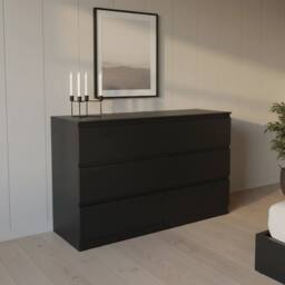 Hinsinc Black 6 Drawer Wooden Bedroom Storage Chest - Size: 0.6m2 - thumbnail 6