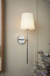 BHS Lighting Tamsin Rechargeable Shaded Wall Light in Silver - thumbnail 4