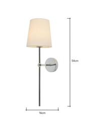 BHS Lighting Tamsin Rechargeable Shaded Wall Light in Silver - thumbnail 5