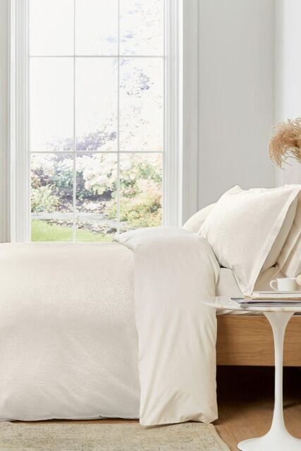 Murmur 'Meadow' Cotton Sateen Duvet Cover in Ivory - Size: King - image 1
