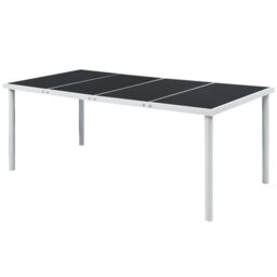 Berkfield Home 9 Piece Outdoor Dining Set Steel Black - thumbnail 2