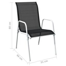 Berkfield Home 9 Piece Outdoor Dining Set Steel Black - thumbnail 6