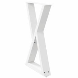 Berkfield Home Modern Dining Table Legs 2 pcs White 50x(72-73.3) cm Steel - thumbnail 4