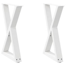 Berkfield Home Modern Dining Table Legs 2 pcs White 50x(72-73.3) cm Steel - thumbnail 3