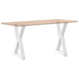 Berkfield Home Modern Dining Table Legs 2 pcs White 50x(72-73.3) cm Steel - thumbnail 8