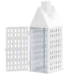 Wyld and Coco Aura Lantern White Iron 40cm - Minimalist House Candle Holder - thumbnail 4