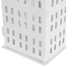 Wyld and Coco Aura Lantern White Iron 40cm - Minimalist House Candle Holder - thumbnail 7