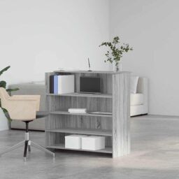 Berkfield Home Reception Desk Grey Sonoma 100x50x103.5 cm Engineered Wood - thumbnail 3
