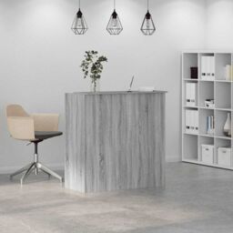 Berkfield Home Reception Desk Grey Sonoma 100x50x103.5 cm Engineered Wood - thumbnail 4