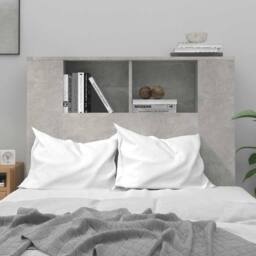 Berkfield Home Headboard Cabinet Concrete Grey 100x18.5x104.5 cm - thumbnail 3