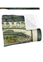 JQ Licensing Old Bass Lodge Sign Silky Touch Super Soft Throw Blanket 152 X 127 cm in White - thumbnail 3