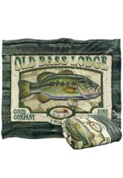 JQ Licensing Old Bass Lodge Sign Silky Touch Super Soft Throw Blanket 152 X 127 cm in White - thumbnail 2