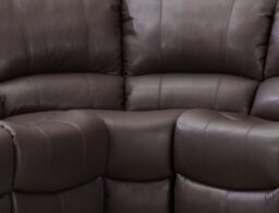 Furnishings For Less UK Minnesota Leather Reclining Corner Sofa 5 Seater Manual Recliner Comfortable Padded Arms With Drinks Tray in Brown - thumbnail 3